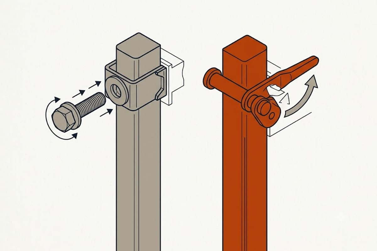 Loose hanging against fixed fastening