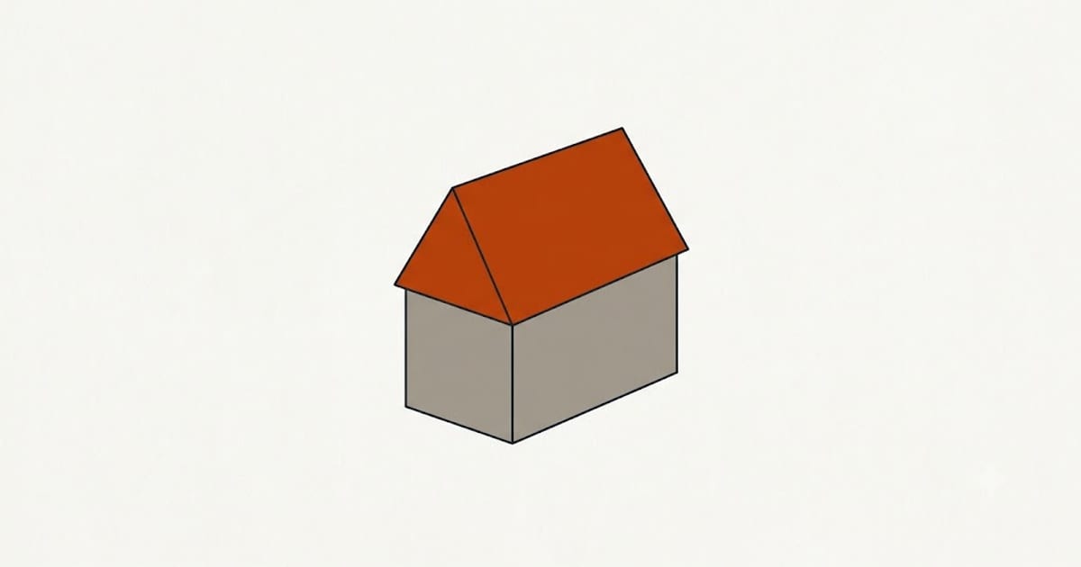 Wall broken into rectangles and triangles